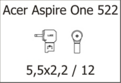Размер штекера для ноутбука Acer Aspire One 522
