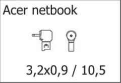 Размер штекера для ноутбука Acer netbook